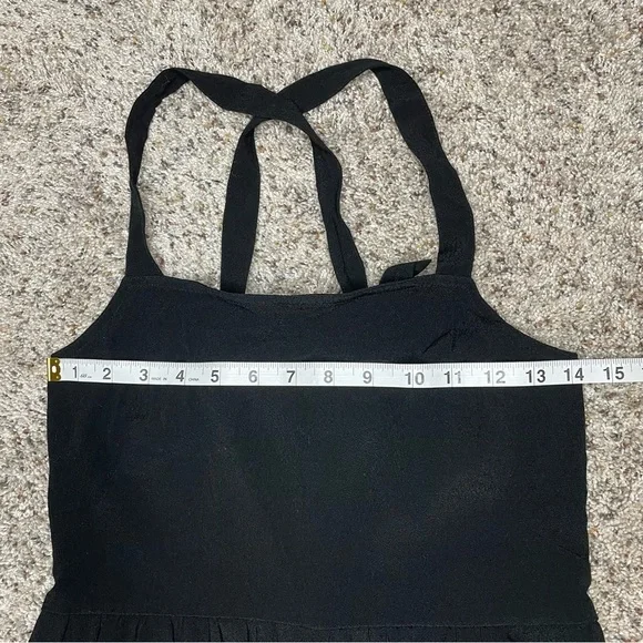 Madewell Smocked Crop Wide Leg Jumpsuit in True Black 2 H1084